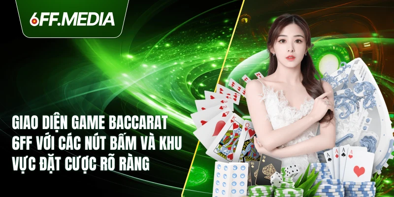 Giao diện game Baccarat 6FF với các nút bấm và khu vực đặt cược rõ ràng