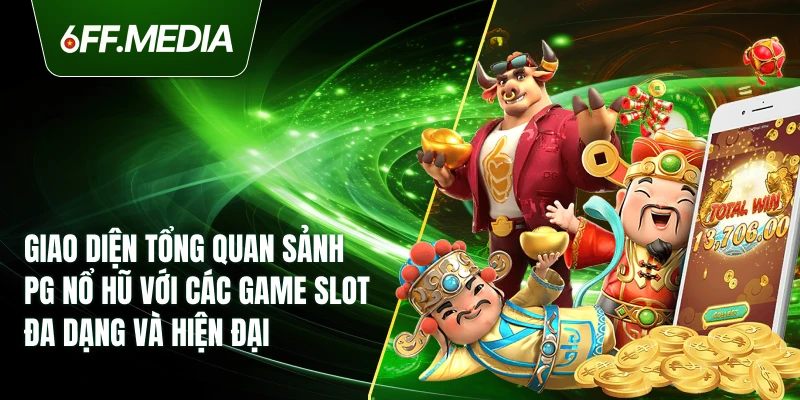 Giao diện tổng quan sảnh PG Nổ Hũ với các game slot đa dạng và hiện đại